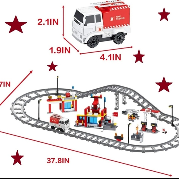 Fire Truck electric building blocks track Set - Picture 3 of 6